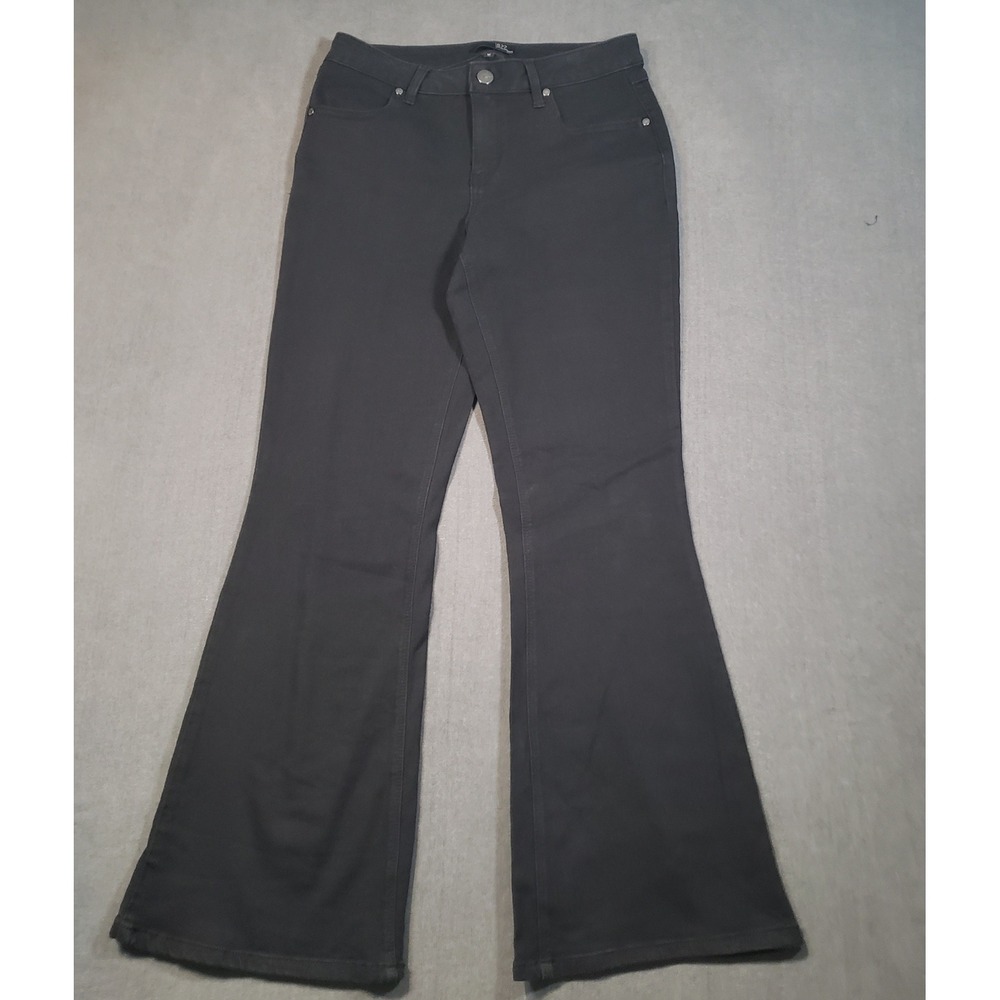 1822 Denim Flare Jeans Womens 12 Black High Rise Stretch Bell Bottoms